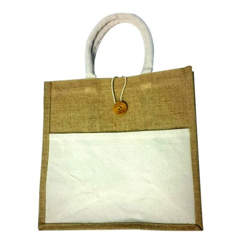 Jute Bag With Cotton Pocket